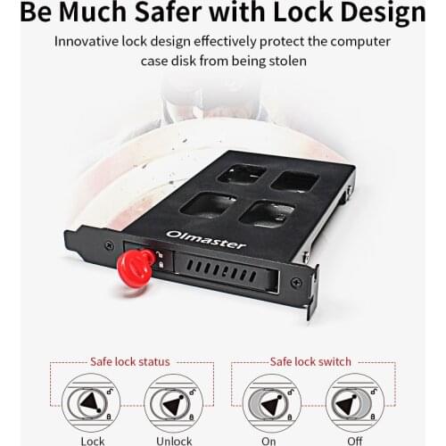 OImaster 2.5inch PCI Hard Disk Bay Key Lockable Metal 2.5'' SATA Hard Disk/SSD Bay