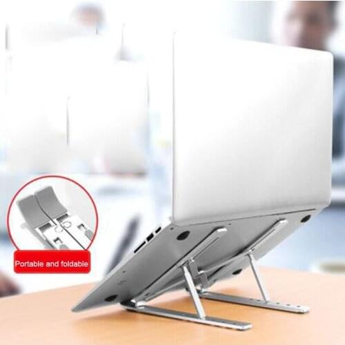 Portable notebook computer bracket aluminum alloy foldable adjustable lifting heightening tablet base cooling bracket