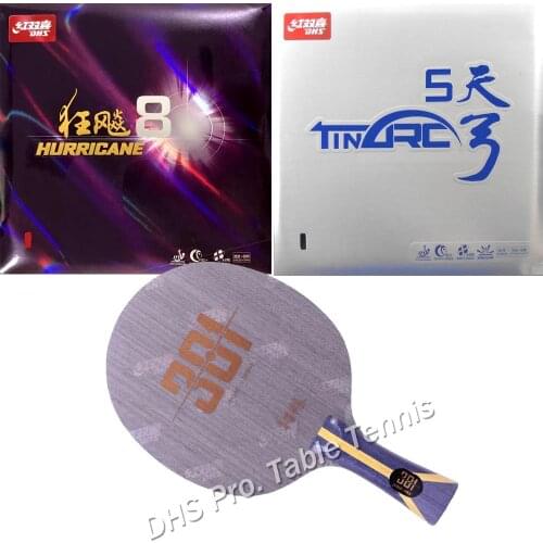 Pro Combo Racket DHS Hurricane 301Table Tennis Blade with DHS Hurricane8 and TinArc5 Rubber With Sponge