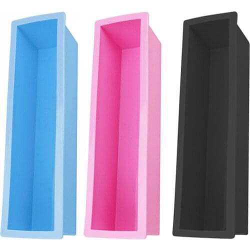 Rectangle Loaf Soap Mold Silicone DIY Cold Processing Tools Cake Baking Toast L4MB