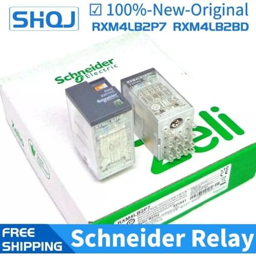 10PCS Schneider relay RXM4LB2BD RXM4LB2P7 RXM4LB2F7 RXZE1M4C 4CO 3A 24VDC 230VAC 120VAC Brand new and original Schneider relay