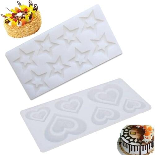 DIY 3D Star Shape Silicone Mold Heart Flower Cake Decorating Tools Cupcake Chocolate Mould Decor Muffin Pan Baking Stencil