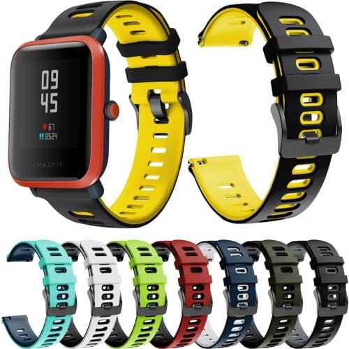Sports Series 20mm Wristband Strap for Amazfit Bip S GTS Smart Watch Silicone Band Watchband Bracelet Quick Release Design