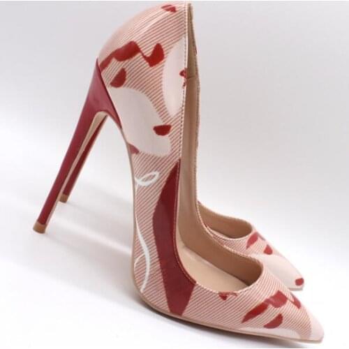 Fashion Print Leather Women High Heels So Kate 12cm/10cm/8cm Pigalle Wedding Shoes Woman Pumps Sexy Ladies Big SIZE 42 43 44