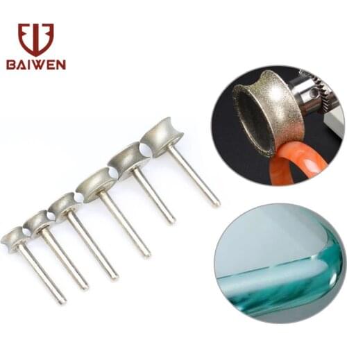 Concave 2-12mm Diamond Abrasive Grinding Wheel Glass Burr Drill Bits for Bracelet Ring Jade Carving Polishing Wheels