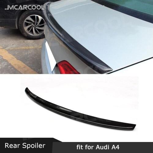 Carbon Fiber Rear Spoiler for Audi A4 B8.5 Sedan 2013-2016 S4 Style Boot Trunk Trim Wings Car Styling