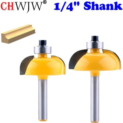 1pc 1/4" Shank Cove Bit With Bearing Woodworking Tool 2 Flute Trimming Router Bits For Wood Endmill Milling Cutter