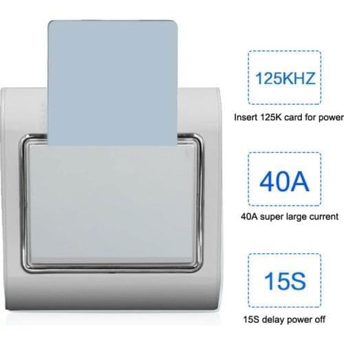 10pcs Hotel motel rent house guest room switch 40A low frequency ID/T57/EM4305 125K card 220V 40A Power off with 15s delay