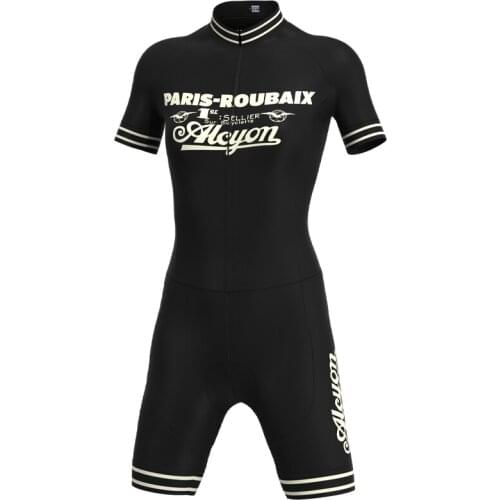1989 Competition Alcyon Team Retro Woman Cycling Jumpsuit Triathlon Mtb Bike Short sleeve Skinsuit suit maillot ciclismo mujer