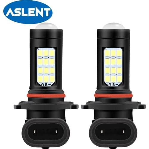 ASLENT 2x Car Fog Lamp H8 H11 Led HB4 9006 HB3 9005 Fog Lights Bulb 2835 45SMD 1800LM White Amber Yellow Driving Running Light
