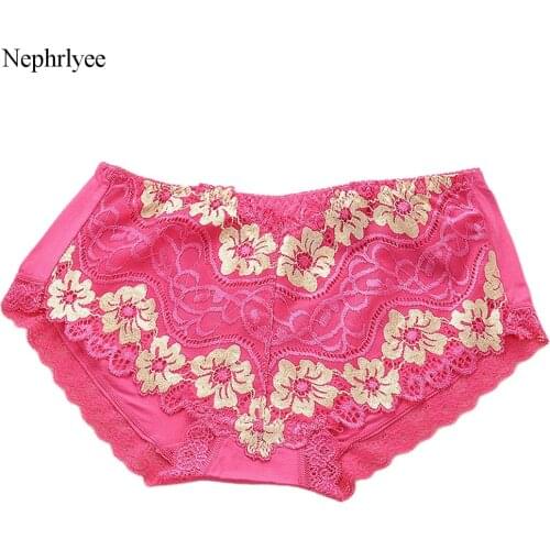 2021 Plus Sze Floral Panties Sexy Women Panties Lace Knicker Low Waist Brief Ladies Embroidery Underpants Soft Underwear P251