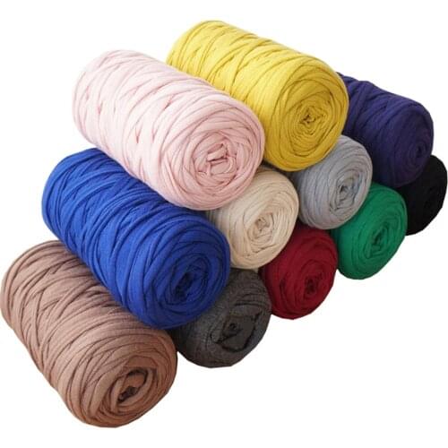 210g/pcs Fancy Yarns For Hand Knitting Thick Thread Crochet Cloth Yarn DIY bag handbag carpet cushion Cotton Cloth T-Shirt Yarn