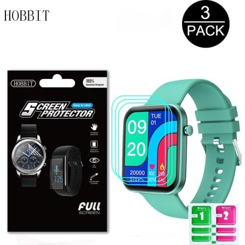 3Pcs Soft TPU Protective Film For COLMI P15 1.69 inch 2021 Smart Watch Wristband Full Screen Protector Hydrogel Film Not Glass