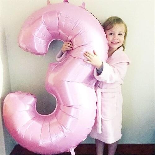 40inch Macaron Pearly Pink Foil Helium Number Balloon 1 2 3 4 5 6 Birthday Party Baby Shower Wedding Decoration Festival Ballons