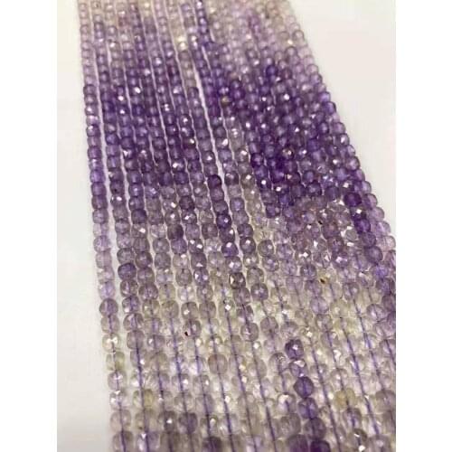 AAAAA natural crystal amethyst gradient 4x4mm DIY jewelry boutique crystal 38cm in length
