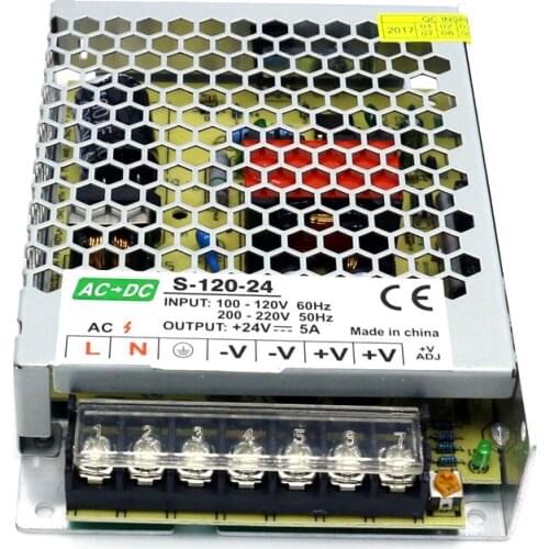 AC100-240V to DC 120W 24V 5A Lights Switching Power Supply Mode 120W Ultra Thin Power Supply