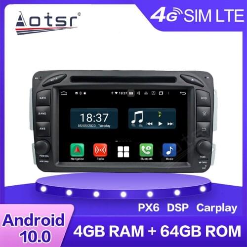Car Android DVD Player For Benz C-class W203 2000 - 2004 Multimedia Radio Stereo PX6 Car GPS Navigation 4G LTE WIFI BT Head Unit