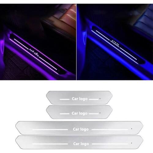 Free Installation Of LED Welcome Pedal Streamer And Breathing Mode 2 In One Welcome Pedal Car Decoration Auto Parts