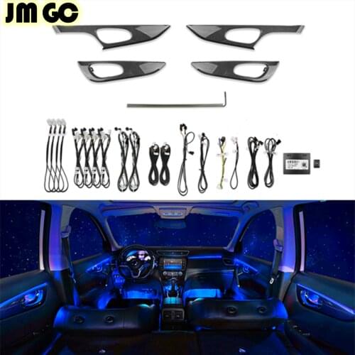 Colorful ambient light suitable for Nissan X-Trail 64-color interior lights, upgraded LED door trim, original installation