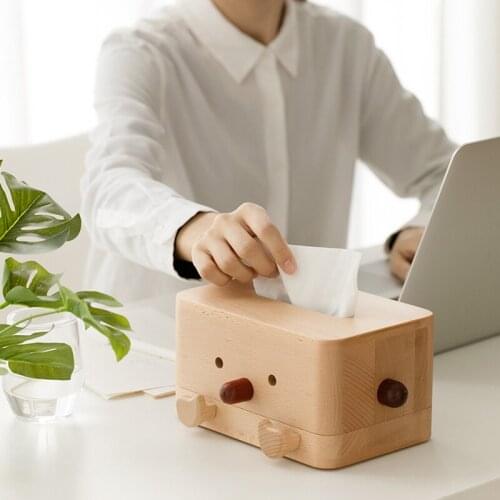 Wooden Tissue Box Napkin Holder Solid Living room creative Paper Case Lovely Decorative Furnishings Home Simple Papers Boxes