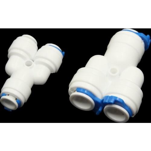 1/4" 3/8" Push Fitting Type Y Quick Connection RO Water Connector Aquarium Water Filter Reverse Osmosis System