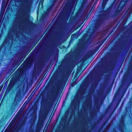Blue Green Iridescent Spandex Fabric Elastic for DIY Stage Cosplay Costume Photography Background 60" Wide By Yard