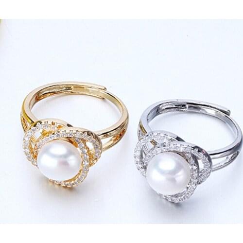 Hot Cheap ADJUSTABLE Charm Real Freshwater Pearl Ring Finger Ring Jewelry Nice Party Gift Present to Friend Lover
