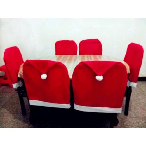 Chair Covers Spandex Christmas Housse De Chaise Cover Set Santa Clause Xmas Decorations Hat For Mariage Wedding Home