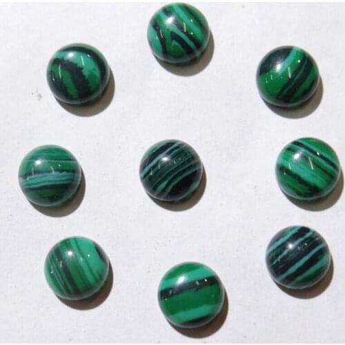 Wholesale hight quality 100pcs/lot natural Stone malachite 8mm Round Cabochons Smooth Beads for Jewelry making Accessories