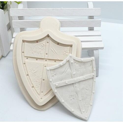 Luyou 1pc Shield Cake Tools Silicone Fondant Molds Birthday Cake Decorating Tools Resin Molds Kitchen Baking Accessories FM1889