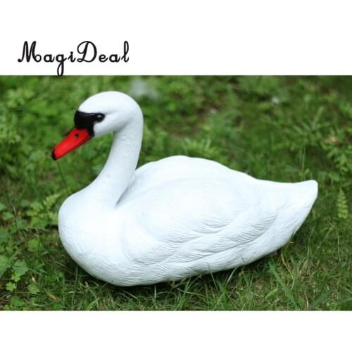 MagiDeal 2 Pieces Plastic Floating Swan Decoy for Hunting &Fishing Garden Scarecrow