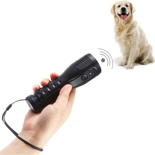Multifunction Pet Dog Repeller Anti Barking Training Device Trainer LED Ultrasonic 3 In 1 Stop Bark Ultrasonic Repeller Y