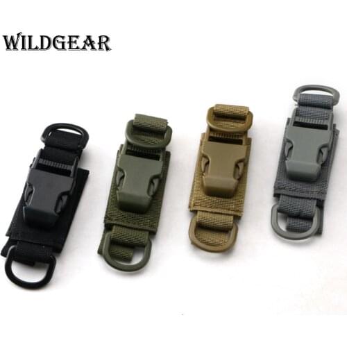 Multifunction Durable EDC Waist Keychain Molle Webbing Backpack Buckle Keychain Airsoft Outdoor Camping Hiking W/Adhesive Strap