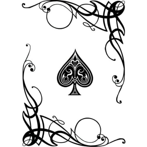 LLY-1000 Lovely Car Sticker Poker Cards Gambling Coolest Graphic Mysterious Flowers Decor Decal PVC Auto Waterproof Decals