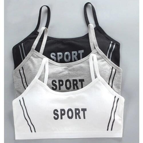 New Product Girls Bra Small Sling Cotton Letter Underwear Vest 8-16 Tube Top Middle School Children Students