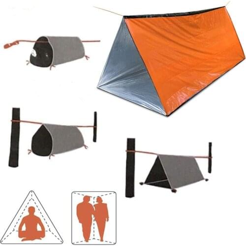 Shelter Survival Tent 240x150x90cm PET Film Emergency Tube Tent Waterproof Outdoor Survival Tool Emergency Gear for Hiking