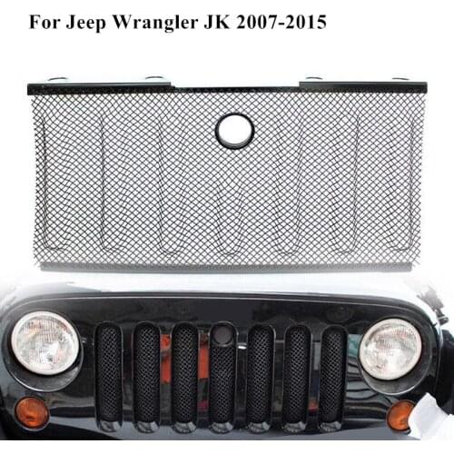 3D Front Mesh Grille Insert With Lock Hole Stainless Steel Radiator Protector For Jeep Wrangler JK 2007 2008 2009 2010 2011-2015