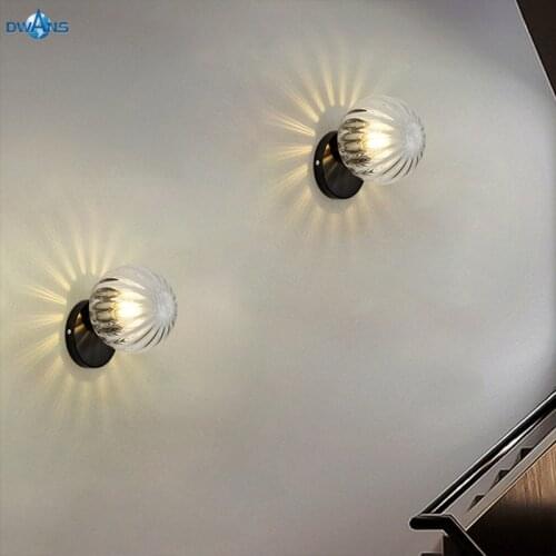 Simple Design Wall Lamp Iron Wood Glass Modern Lights For Home Bedroom Bedside Led Decor Makeup Wall Luminaire