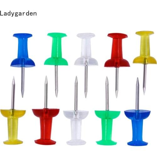 300PCS 25mm Safety Colored Plastic Pin Big Head Push Needle Pins Drawing Photo Wall Studs Office School Supplies