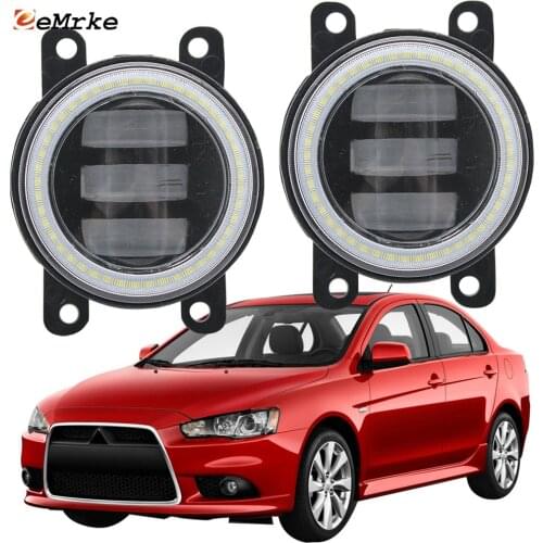2PCS Led Angel Eye DRL for Mitsubishi Lancer Sportback Galant Fortis Sportback LED Fog Lights Lens Daytime Running Light
