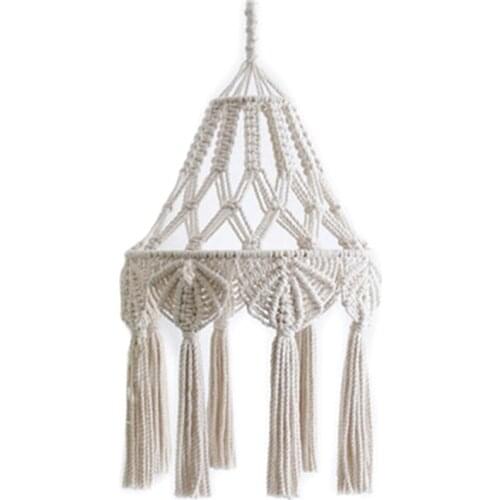 Woven Lamp Shade Macrame Wall Hanging Lamp Room Coffee Restaurant Decoration Tapestry Lampshade Bedroom Decor