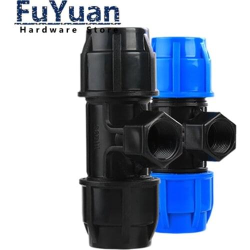 1PCS PE Pipe Fittings Female Thread Tee 1/2" 3/4" special-shaped reducer tee plastic union fitting 32X25 32X20 Fast Joint