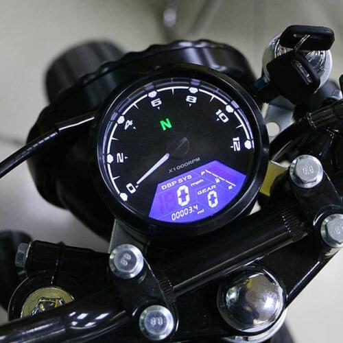 Universal Motorcycle LED Backlight Digital Tachometer Speedometer Gauge 12000RPM For 4 Stroke 2/ 4 Cylinder Motorcycle