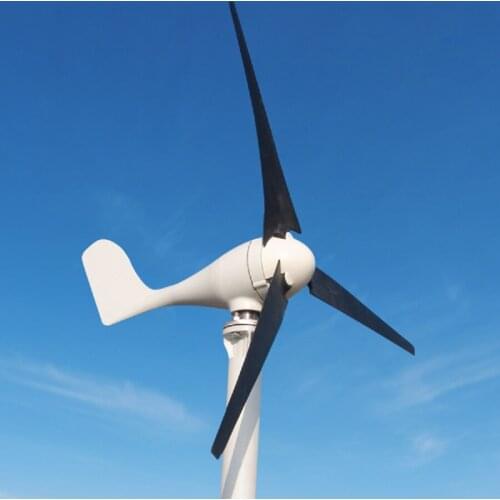 Black/ White Blades Wind Turbine 1300MM Diameter Low Start Up Wind Speed 1.5M/S Good Quality High Efficient Wind Power Generator