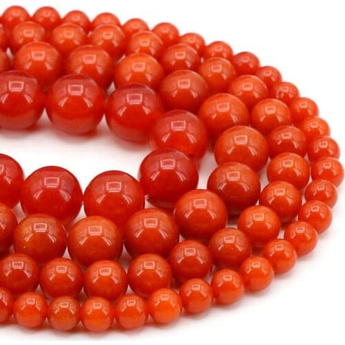 South Red Chalcedony Stone Round Loose Beads 6/8/10/12mm Many sizes Women Manual DIY Accessories jewelry making design 15