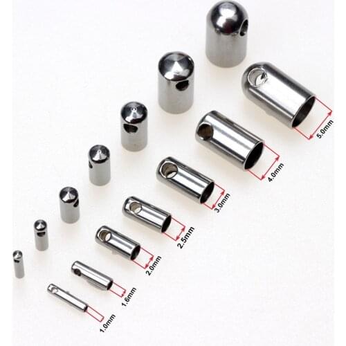 Inside Diameter 1mm-6mm Stainless Steel Clasps Hooks Cords End Caps For Bracelet Necklace DIY Jewelry Findings Making
