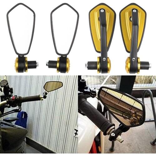 1 Set 7/8" 22mm Universal Motorcycle Motorbike Aluminum Rear View Handle Bar End Side Rearview Mirrors Street Sport Bike