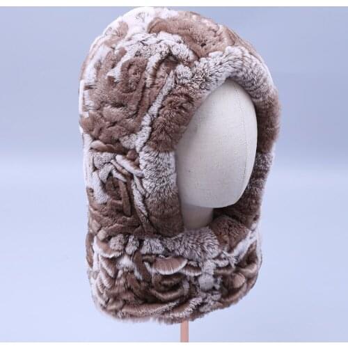 Winter Hat Bomber Hats For Men Women Thicken Rex Rabbit Fur Winter Earflap Keep Warm Masked Caps Russian Skull Mask Bomber Hats