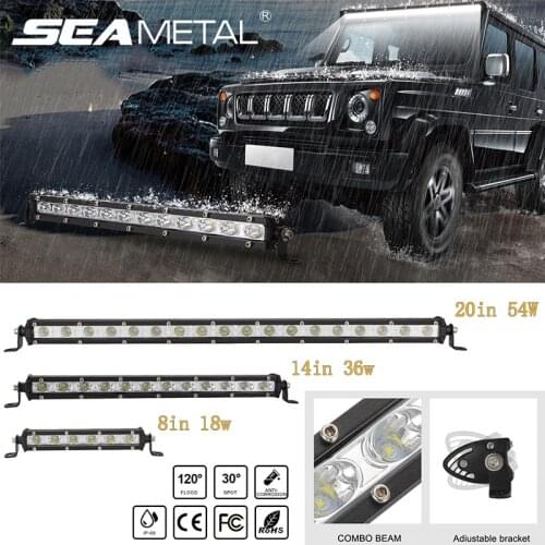 12V 18LEDs 54W Car LED Work Lights Bar Waterproof DRL Combo Spot Lamps Super Slim Car Running Lights for ATV Off Road Truck Boat