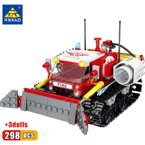298pcs Kaizhi 80527 Forest Fire Truck Boy Assembled Small Particle Building Block Toy Gifts